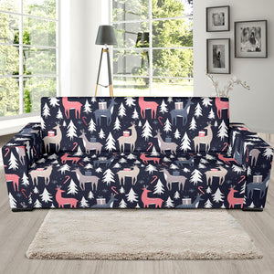 Deers Winter Christmas Pattern Sofa Slipcover