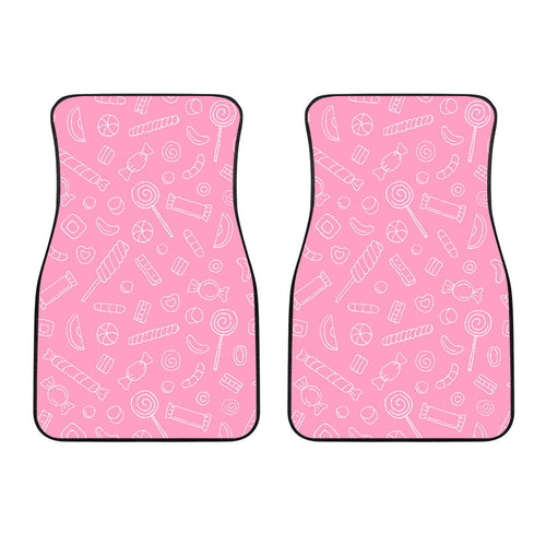 Sweet Candy Pink Background  Front Car Mats