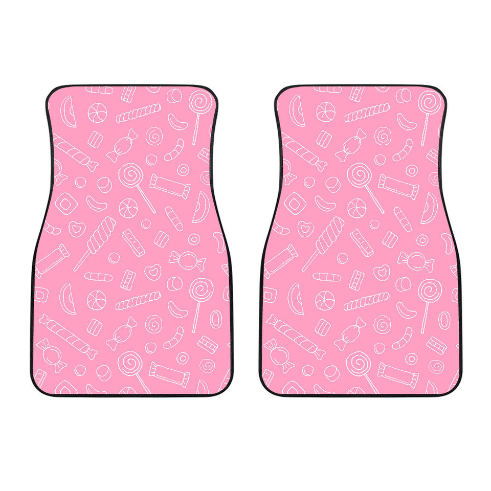 Sweet Candy Pink Background  Front Car Mats