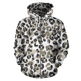 Leopard Skin Print Pattern Zip Up Hoodie