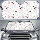 Poodle Dog Rose Cake Pattern Car Sun Shade