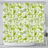 Cute Frog Dragonfly Pattern Shower Curtain Fulfilled In US
