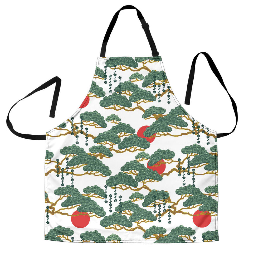 Bonsai Red Sun Japanese Pattern Adjustable Apron