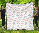 Cute Rainbow Clound Pattern Premium Quilt