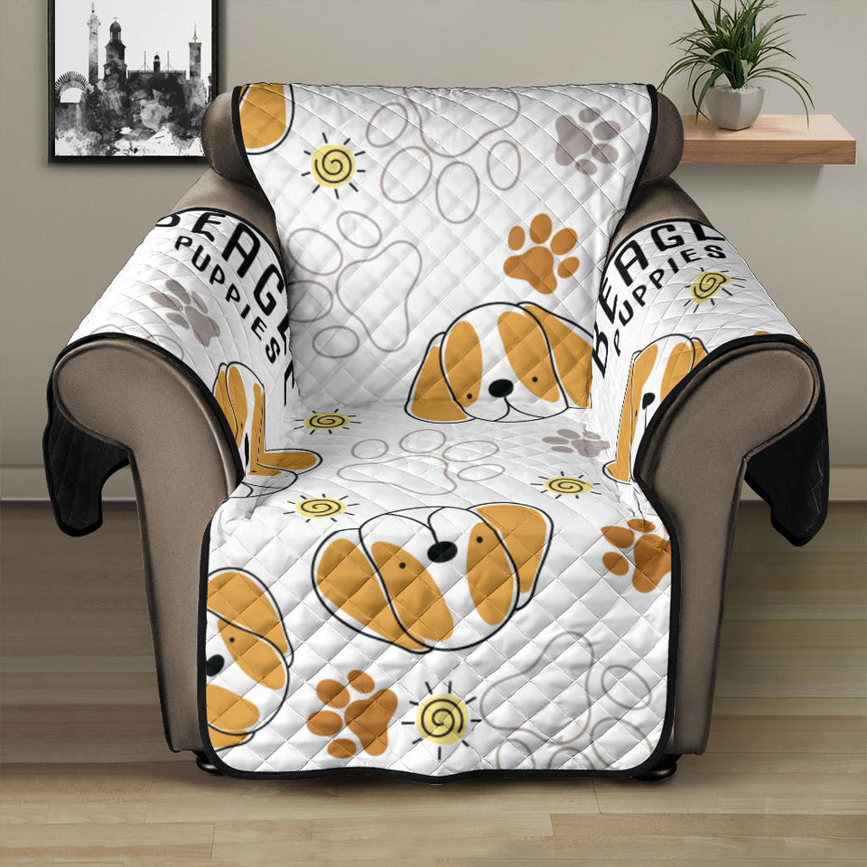Cute beagle dog pattern background Recliner Cover Protector