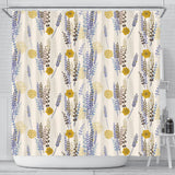 Lavender Modern Pattern Blackground Shower Curtain Fulfilled In US