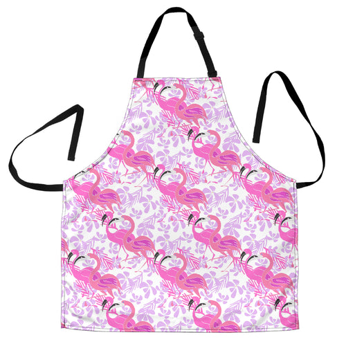 Pink Flamingo Flower Pattern Adjustable Apron