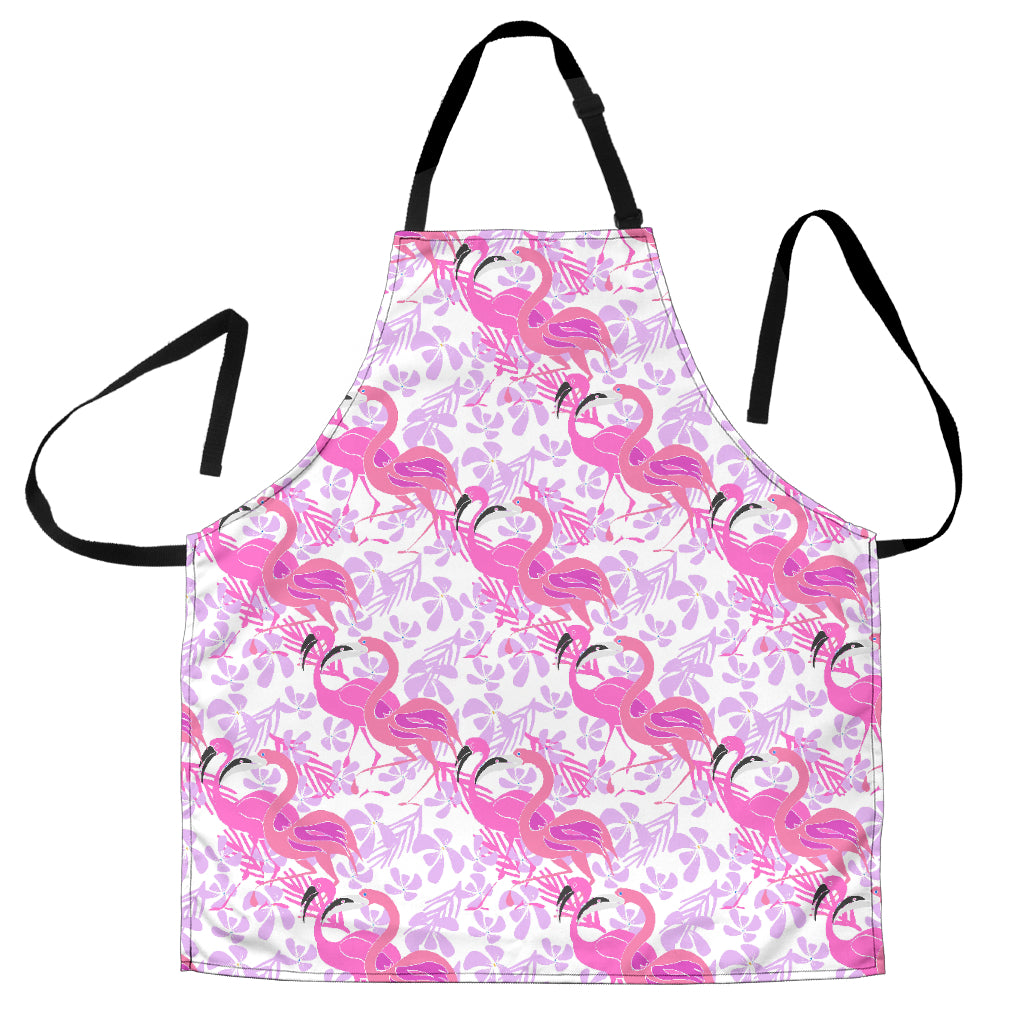 Pink Flamingo Flower Pattern Adjustable Apron