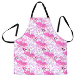 Pink Flamingo Flower Pattern Adjustable Apron