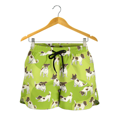 Jack Russel Pattern Print Design 01 Women Shorts