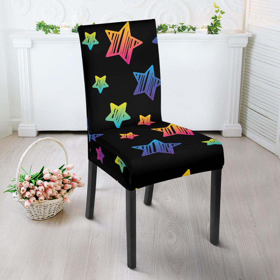 Colorful Star Pattern Dining Chair Slipcover