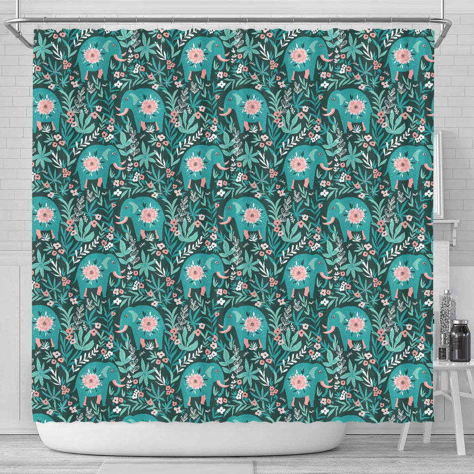Elephants Jungle Pattern Shower Curtain Fulfilled In US