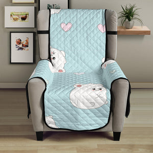 White cute hamsters heart pattern Chair Cover Protector