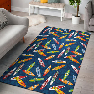 Surfboard Pattern Print Design 01 Area Rug