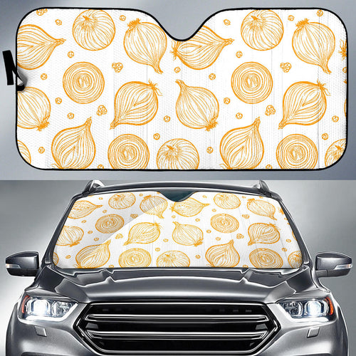 Hand Drawn Onion Pattern Car Sun Shade