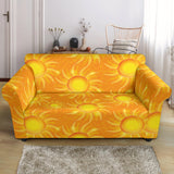 Sun Orange Background Loveseat Couch Slipcover