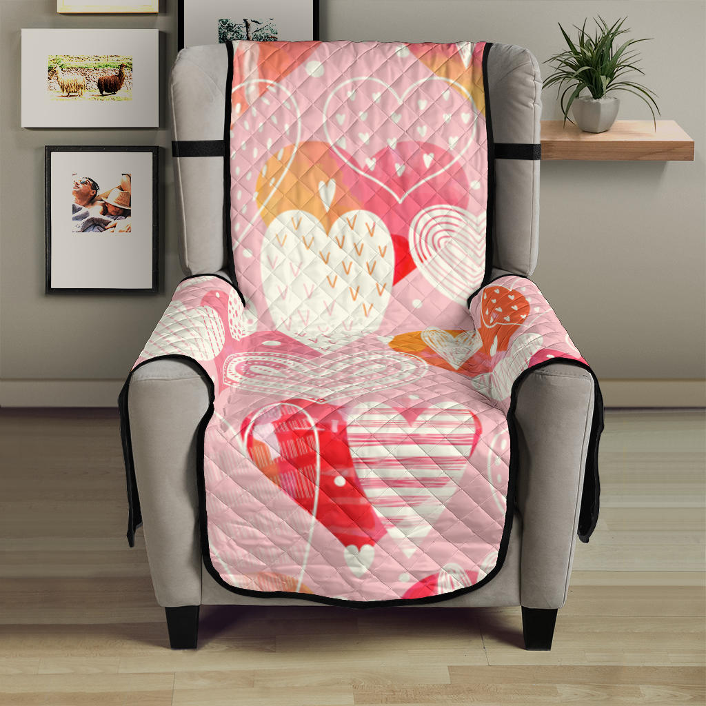 Hand drawn heart design pattern Chair Cover Protector