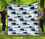 Polar Bear Winter Snow Pattern Premium Quilt