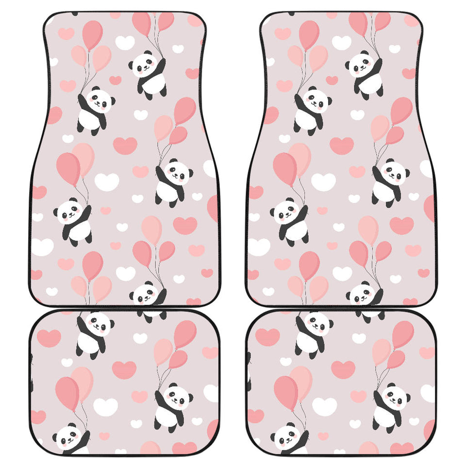 Cute Panda Ballon Heart Pattern Front And Back Car Mats