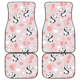 Cute Panda Ballon Heart Pattern Front And Back Car Mats