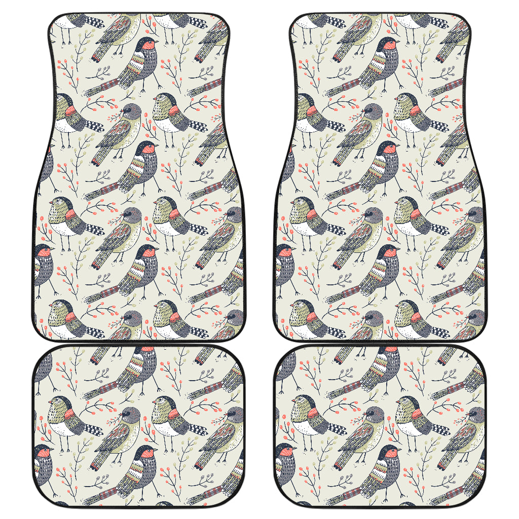Pigeon Pattern Print Design 04 Front and Back Car Mats