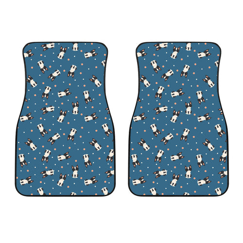 Cute Boston Terrier Dog Spattern  Front Car Mats