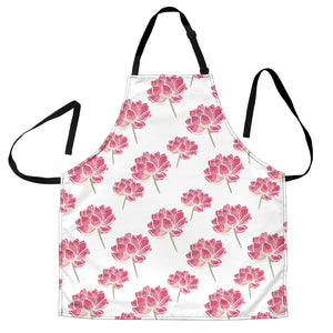 Pink Lotus Waterlily Pattern Adjustable Apron