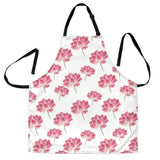 Pink Lotus Waterlily Pattern Adjustable Apron