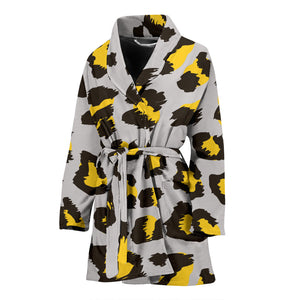 Gray Leopard Print Pattern Women'S Bathrobe