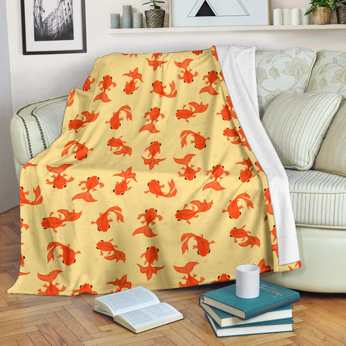Goldfish Pattern Print Design 02 Premium Blanket