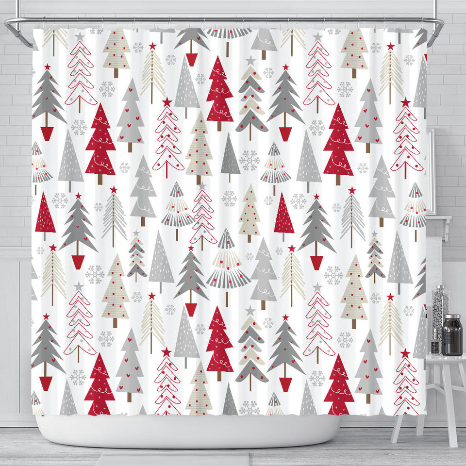 Cute Christmas Tree Pattern Shower Curtain Fulfilled In US