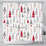 Cute Christmas Tree Pattern Shower Curtain Fulfilled In US