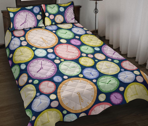 Colorful clock background Quilt Bed Set