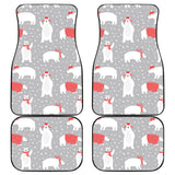 Cute Polar Bear Christmas Snow Pattern Front And Back Car Mats