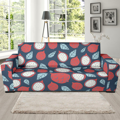Dragon Fruits Dark Blue Background Sofa Slipcover