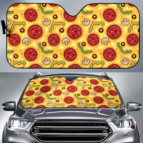 Pizza Texture Pattern Car Sun Shade