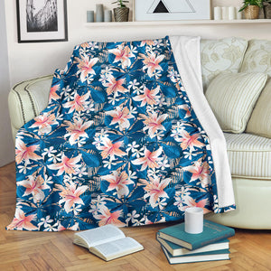 Hibiscus Pattern Print Design 02 Premium Blanket