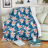 Hibiscus Pattern Print Design 02 Premium Blanket