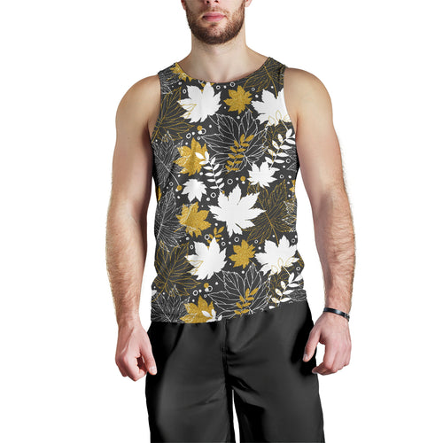 Beautiful gold autumn maple leaf pattern Men Tank Top