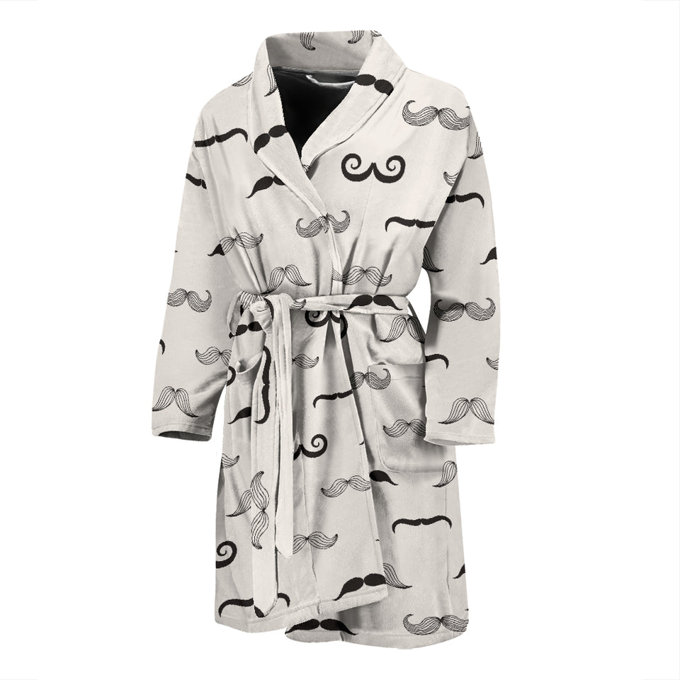 Mustache Beard Pattern Print Design 05 Men's Bathrobe
