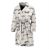 Mustache Beard Pattern Print Design 05 Men's Bathrobe