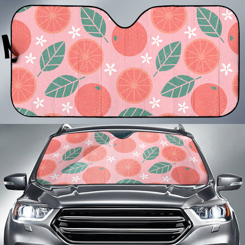 Grapefruit Leaves Flower Pink Background Car Sun Shade