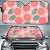 Grapefruit Leaves Flower Pink Background Car Sun Shade
