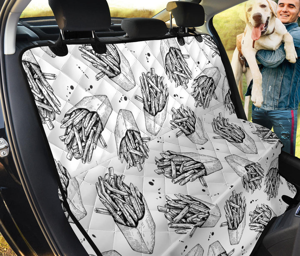 Hand Drawn French Fries Pattern Dog Car Seat Covers