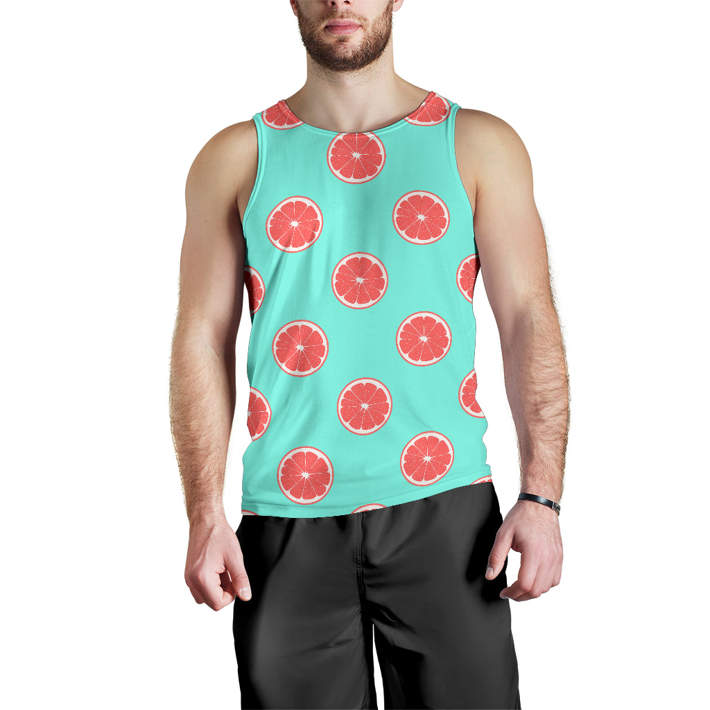 Grapefruit green background Men Tank Top