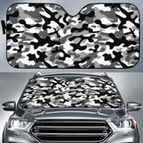 Black White Camo Camouflage Pattern Car Sun Shade
