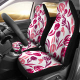 Pink Sketch Tulip Pattern  Universal Fit Car Seat Covers