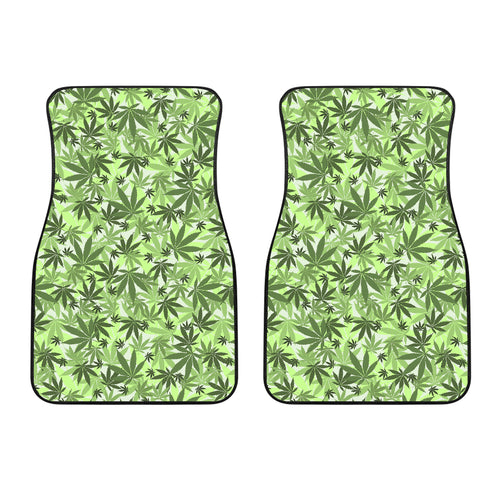 Canabis Marijuana Weed Pattern Print Design 01 Front Car Mats