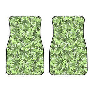 Canabis Marijuana Weed Pattern Print Design 01 Front Car Mats