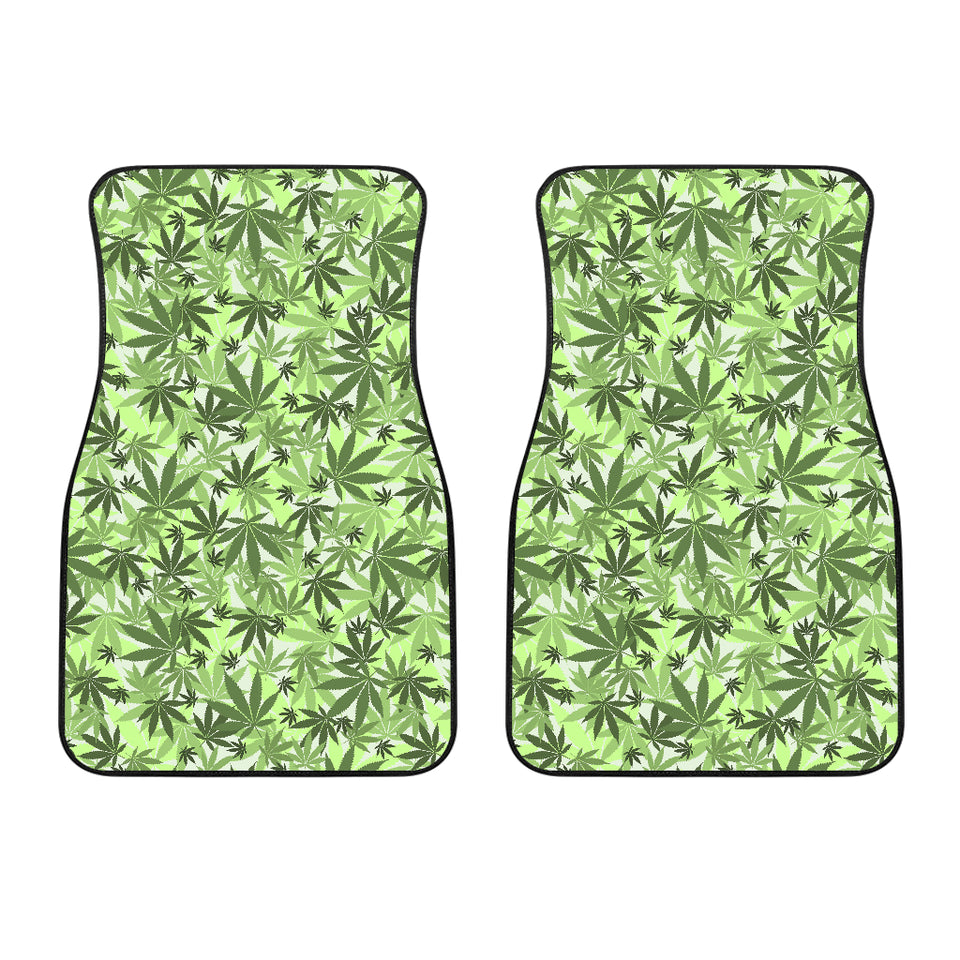 Canabis Marijuana Weed Pattern Print Design 01 Front Car Mats